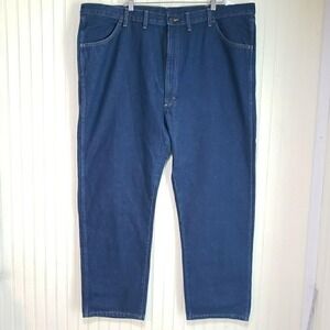 Rustler Jeans Mens 46x30 Blue Regular Fit‎ Straight Leg Heavyweight Wrangler
